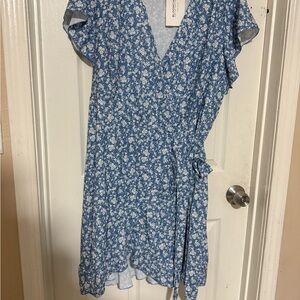 BloomChic Blue and White Floral Dress